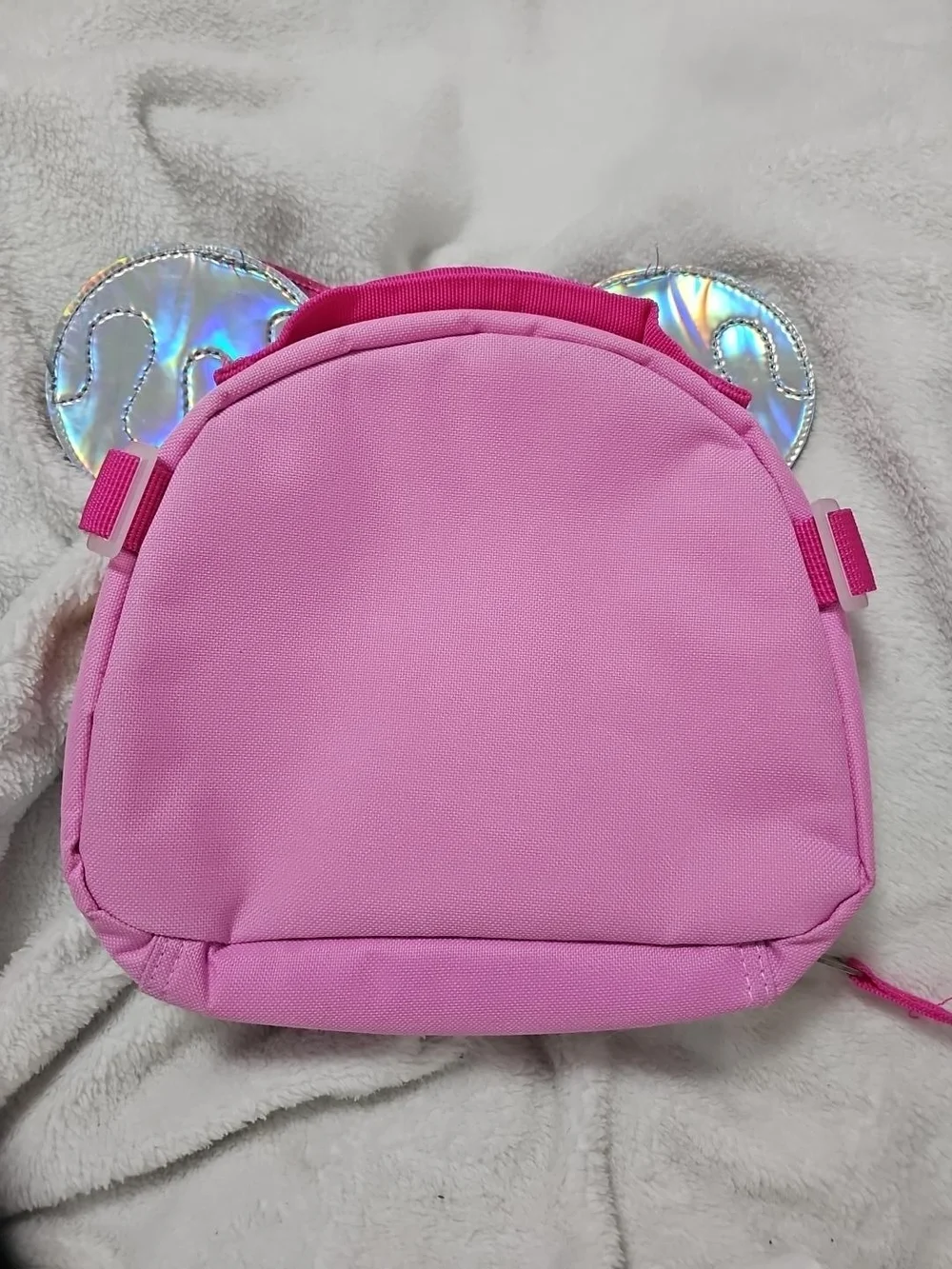 Disney Minnie Mouse Insulated Lunch Bag Pink Bow Holographic Rainbow